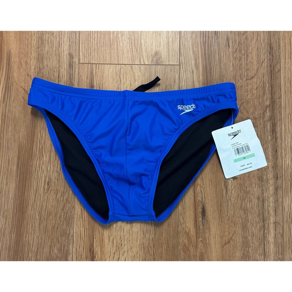 Speedo Mens Pride Collection Swim Brief Blue Cobalt Puzzle Pride Size 34 - Picture 2 of 3